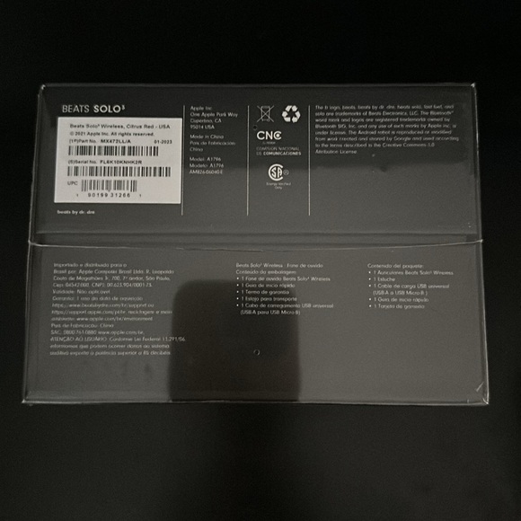 Beats Solo3 on Ear Wireless Bluetooth Headphones in Citrus Red NEW Sealed box - Picture 3 of 3